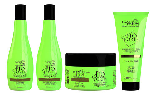 Kit Fio Forte –Shampoo 300 ml | Condicionador 300 ml | Máscara 250 g | Finalizador 240 ml Nutriminas