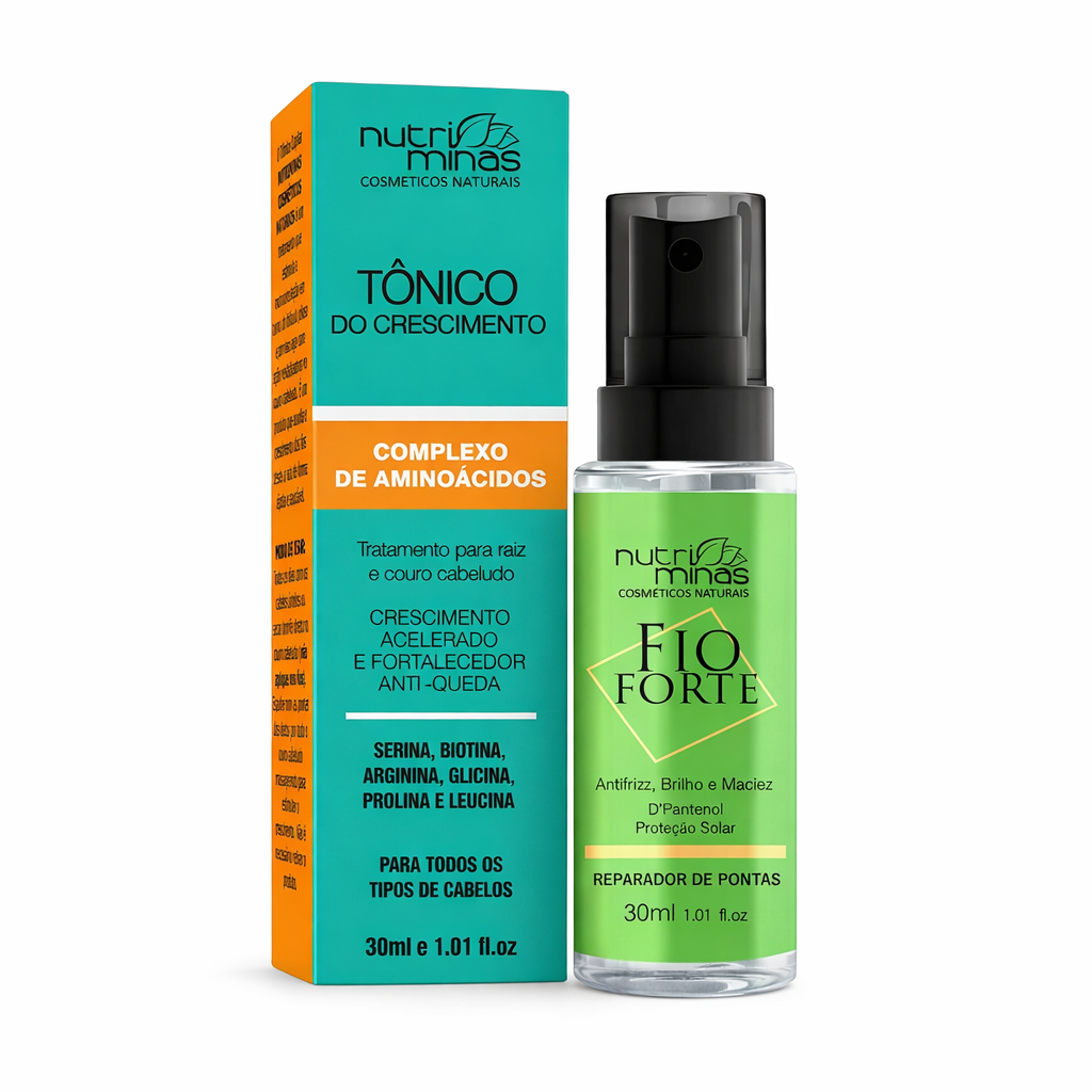 KIT Reparador +Tonico anti queda Fio Forte Nutriminas 30/30 ML