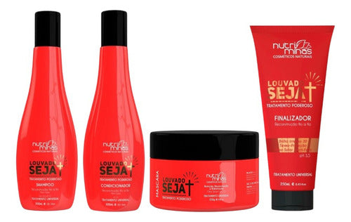 Kit Louvado Seja, Shampoo, Condicionad, Máscara E Finalizado
