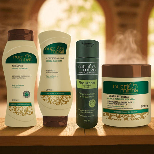 Kit Arnica E Alecrim,shampoo, Condic, Finaliz E Terapia 500g