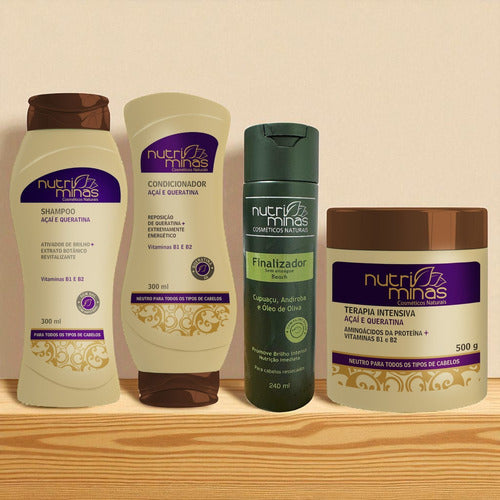 Kit Açaí E Queratina,shampoo, Condicion, Finali E Terap 500g