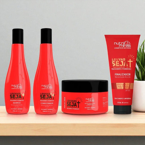 Kit Louvado Seja, Shampoo, Condicionad, Máscara E Finalizado