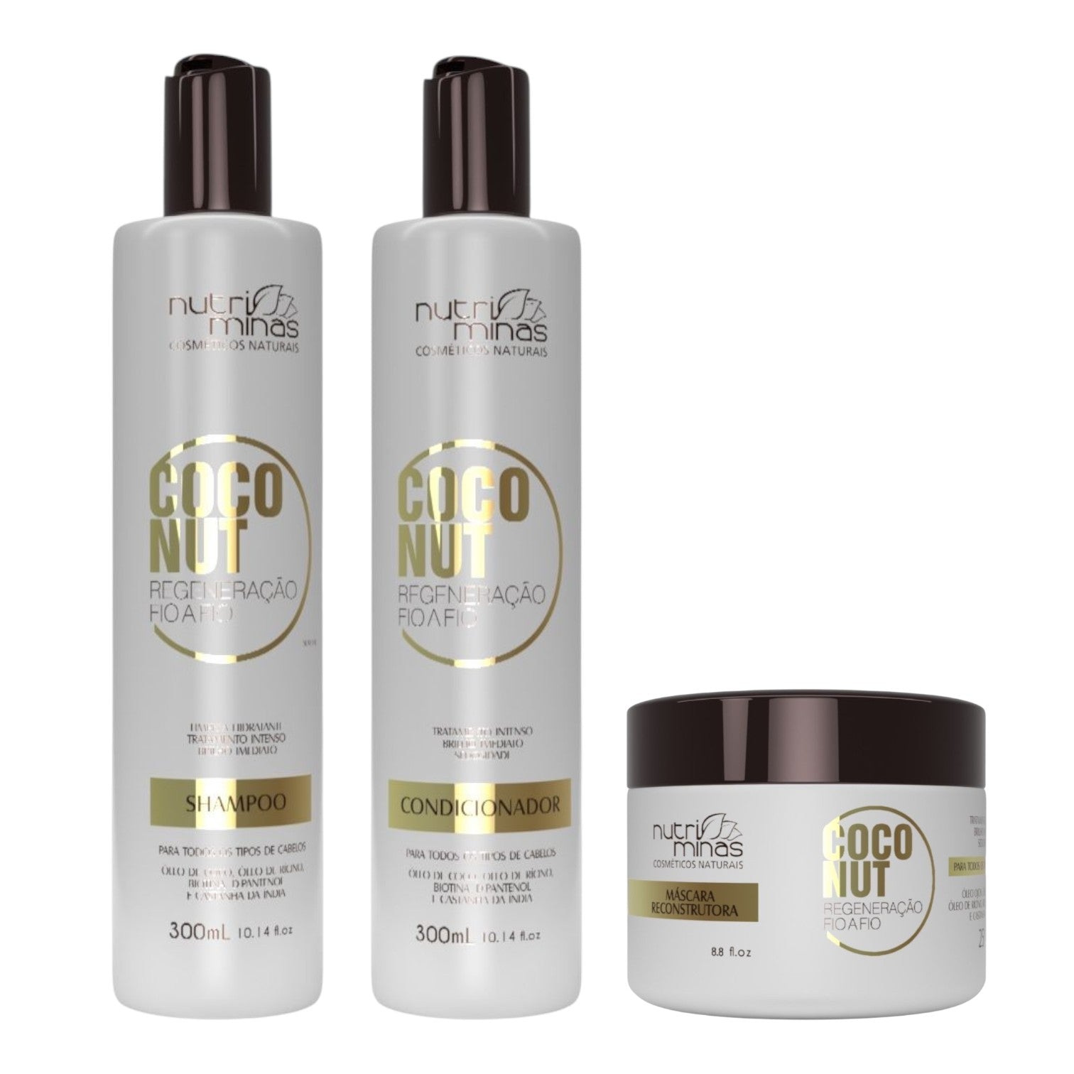 Kit Coconut Nutriminas - Shampoo, Condicionador E Máscara