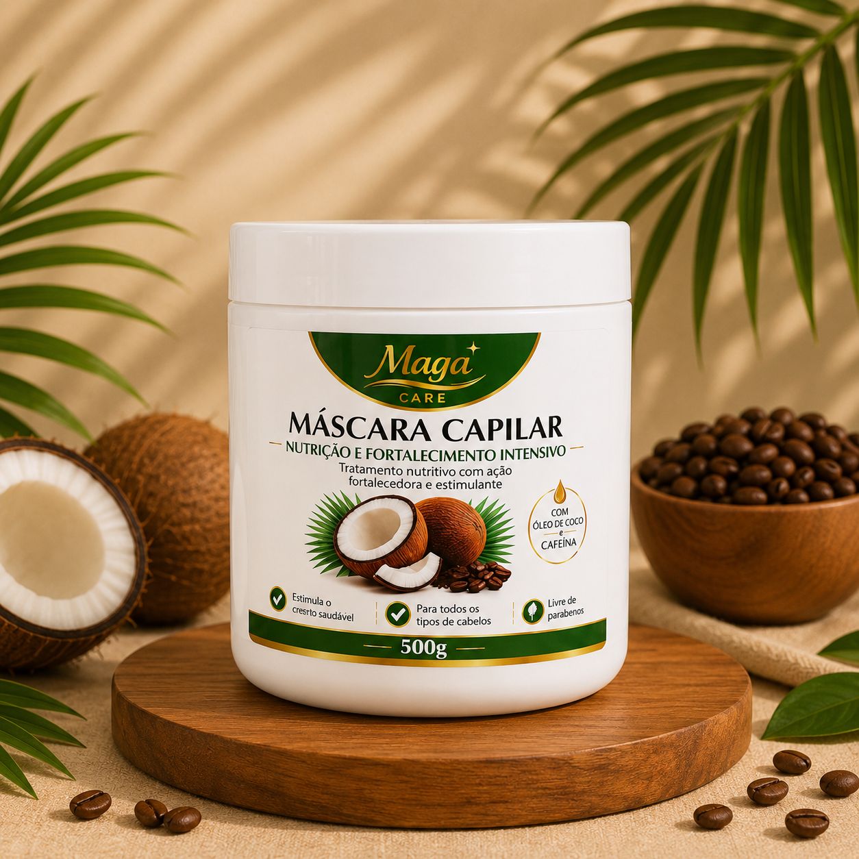MASCARA COCONUT COM CAFEINA MAGA CARE 500 G