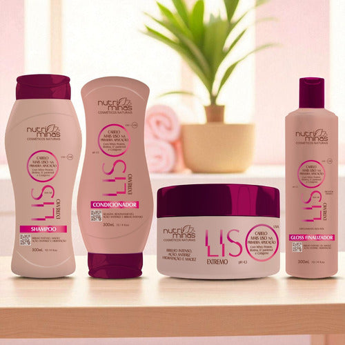 Kit Liso Extremo,shampoo, Condicio, Máscara E Finalizador